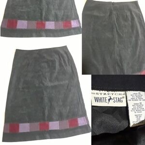 Vintage White Stag Stretch Square Stitch Skirt